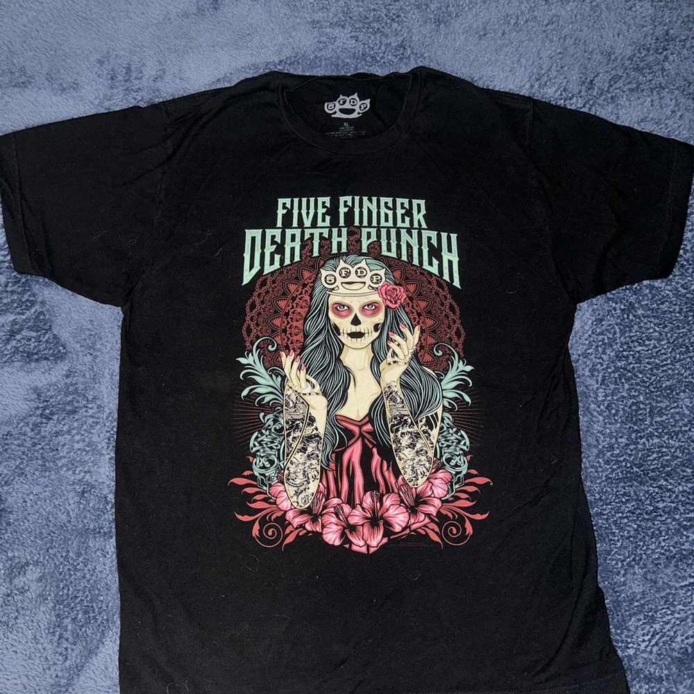 official five finger death punch floral t shirt